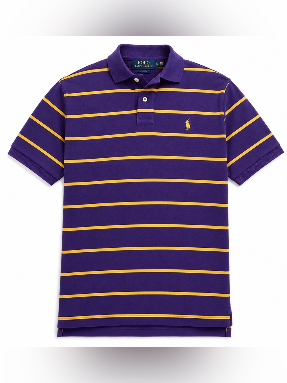 Polo by Ralph Lauren Purple with Yellow Stripe Men’s Polo